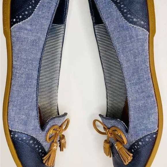 Sperry Top-Sider Women's Harper Oxford Cloth Wedge Pump Navy/midnight size 8 - Picture 4 of 10